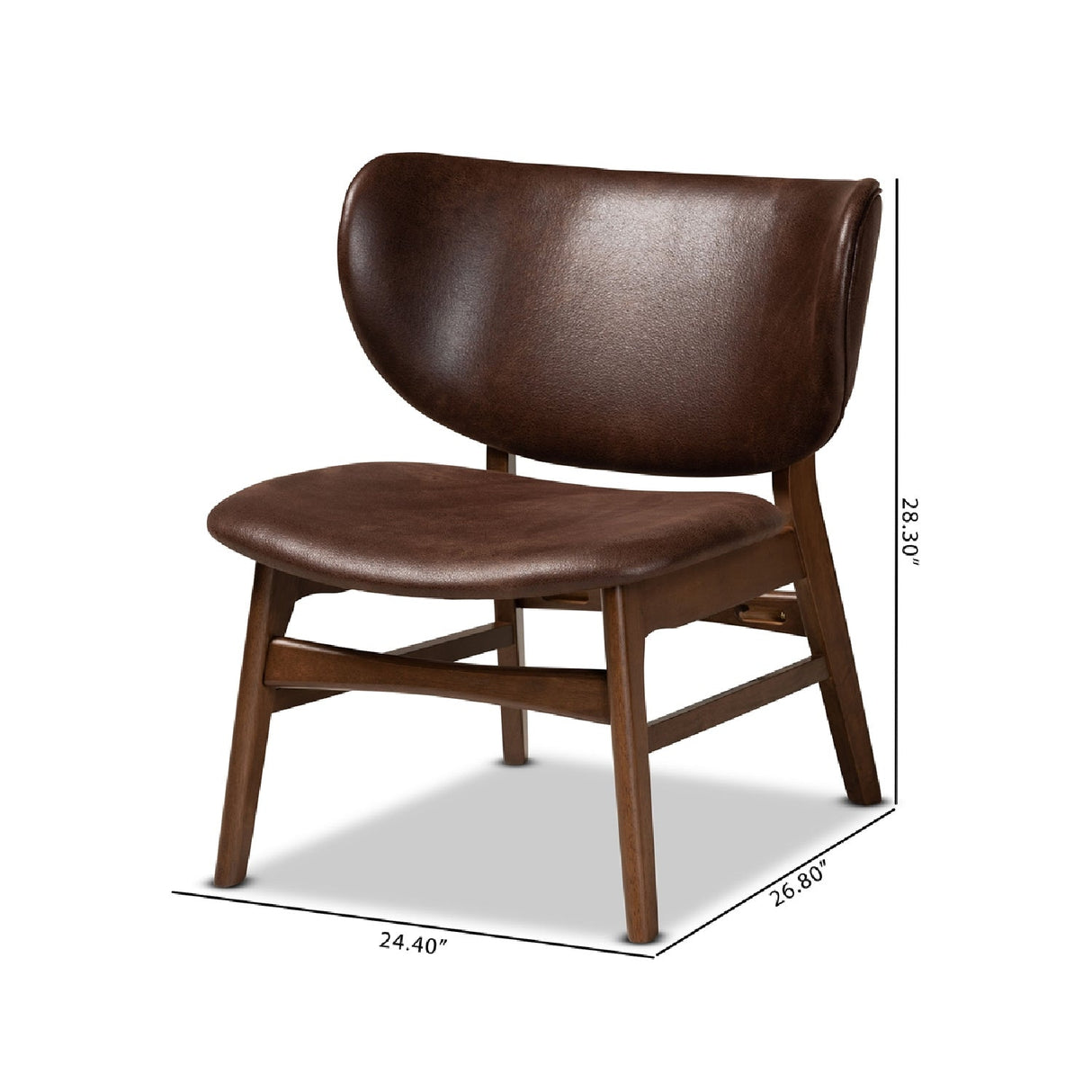 Modern European furniture - Brown Leather Effect Accent Chair  - www.oroa.com