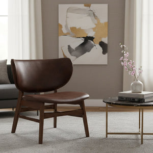 Modern European furniture - Brown Leather Effect Accent Chair  - www.oroa.com