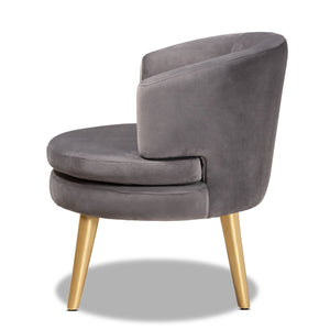 Round Velvet Accent Chair | Bali Loom Baptiste | Oroa.com