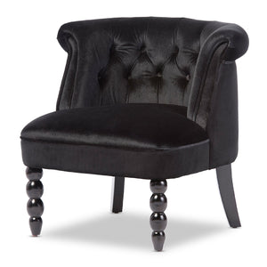 Black Velvet Vanity Accent Chair | Bali Loom Flax | Oroa.com