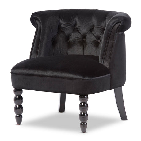 Black Velvet Vanity Accent Chair | Bali Loom Flax | Oroa.com