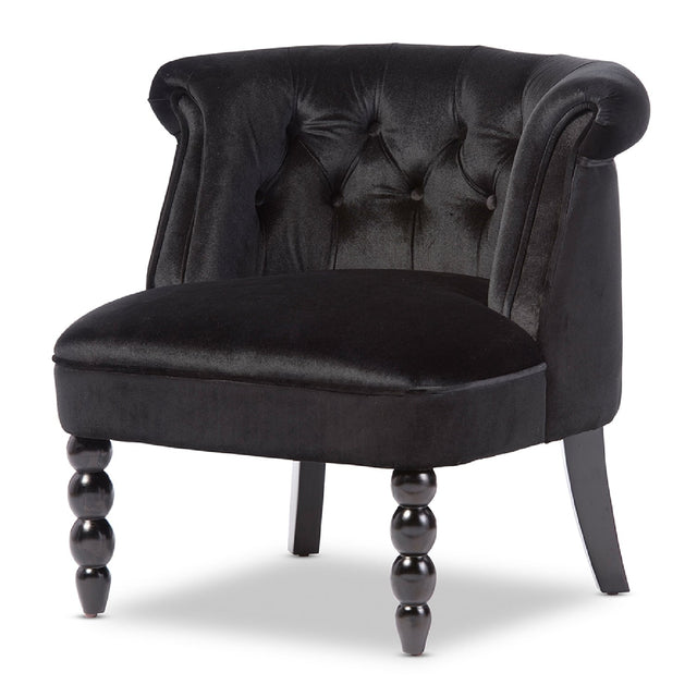 Black Velvet Vanity Accent Chair | Bali Loom Flax | Oroa.com