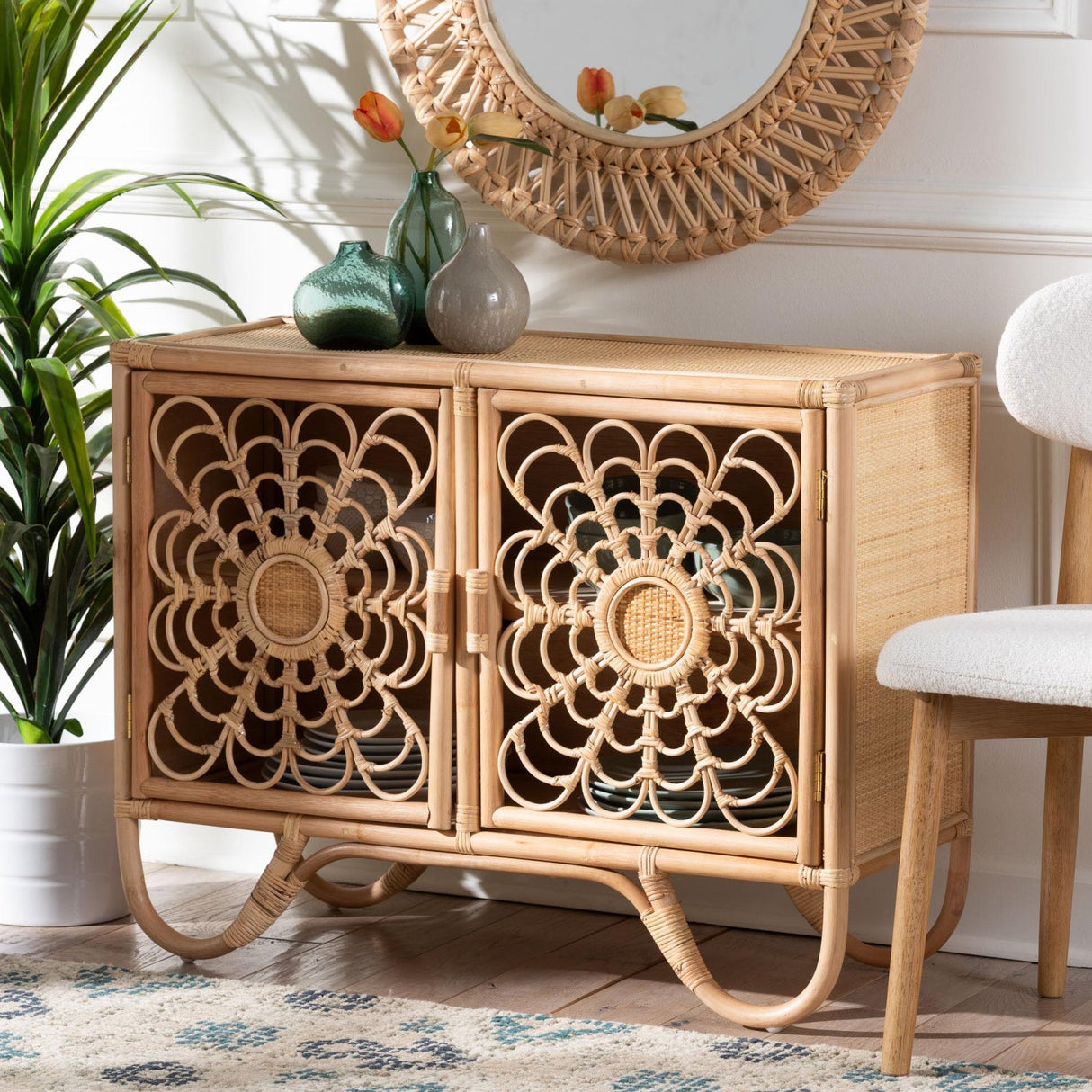   Modern European furniture - Floral Woven 2 Door Cabinet - www.oroa.com | Oroa.com