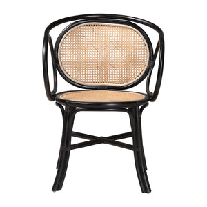 Modern European furniture - Black Framed Rattan Dining Chair - www.oroa.com