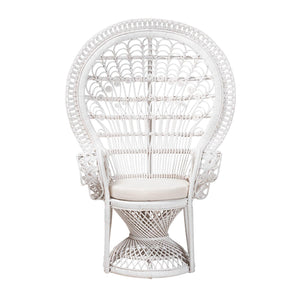 Modern European furniture - White Rattan Peacock Chair - www.oroa.com
