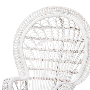 Modern European furniture - White Rattan Peacock Chair - www.oroa.com