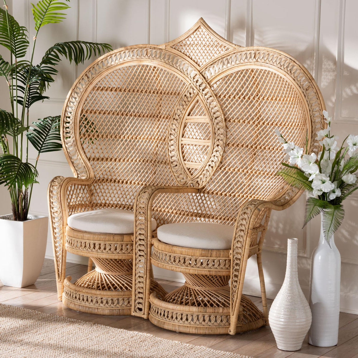 Modern European furniture - 2 Seater Rattan Peacock Chair - www.oroa.com