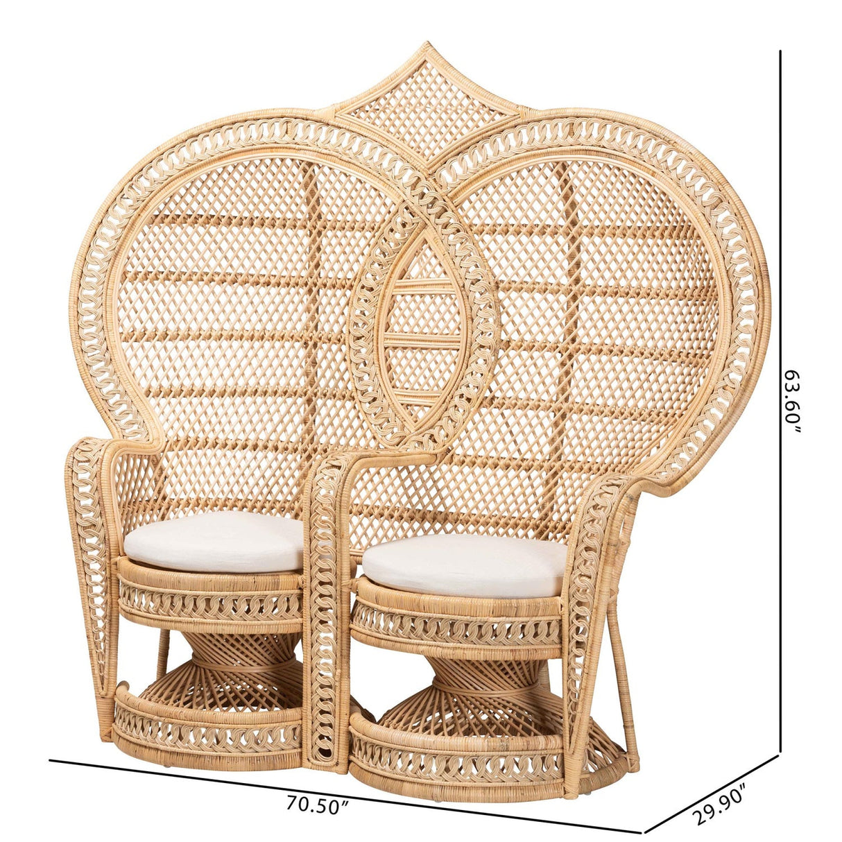 Modern European furniture - 2 Seater Rattan Peacock Chair - www.oroa.com