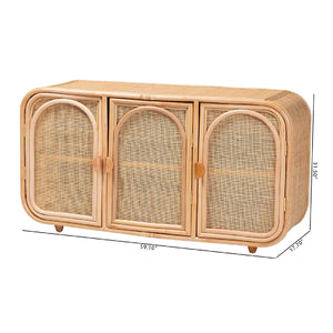 Modern European furniture - Handcrafted Rattan 3 Door Cabinet - www.oroa.com