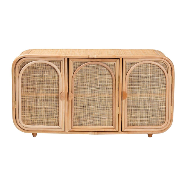 Modern European furniture - Handcrafted Rattan 3 Door Cabinet - www.oroa.com