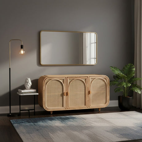 Modern European furniture - Handcrafted Rattan 3 Door Cabinet - www.oroa.com