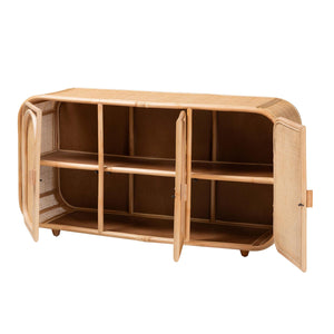 Modern European furniture - Handcrafted Rattan 3 Door Cabinet - www.oroa.com