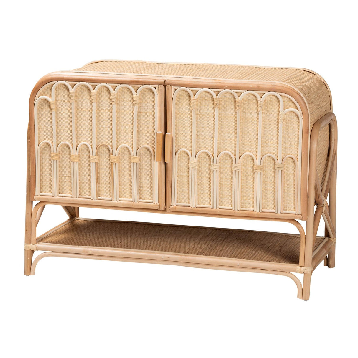 Modern European furniture - Curled Rattan Pole Cabinet - www.oroa.com