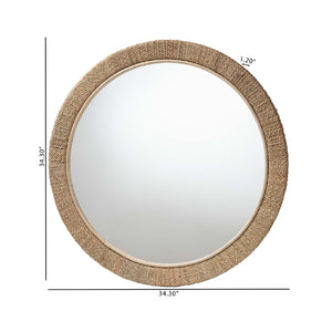 Modern European furniture - Woven Seagrass Round Wall Mirror - www.oroa.com