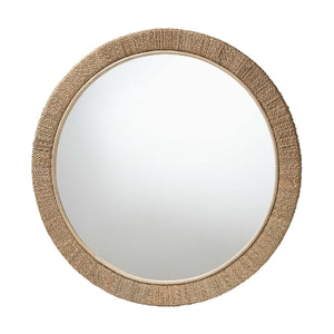 Modern European furniture - Woven Seagrass Round Wall Mirror - www.oroa.com