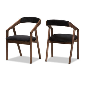 Black Velvet Dining Chairs 2 | Bali Loom Wendy | Oroa.com