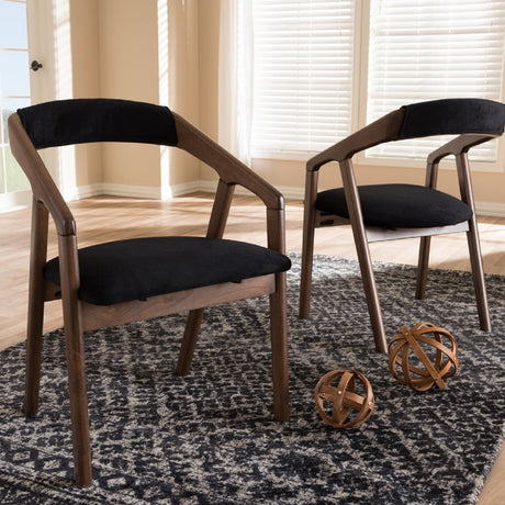 Black Velvet Dining Chairs 2 | Bali Loom Wendy | Oroa.com