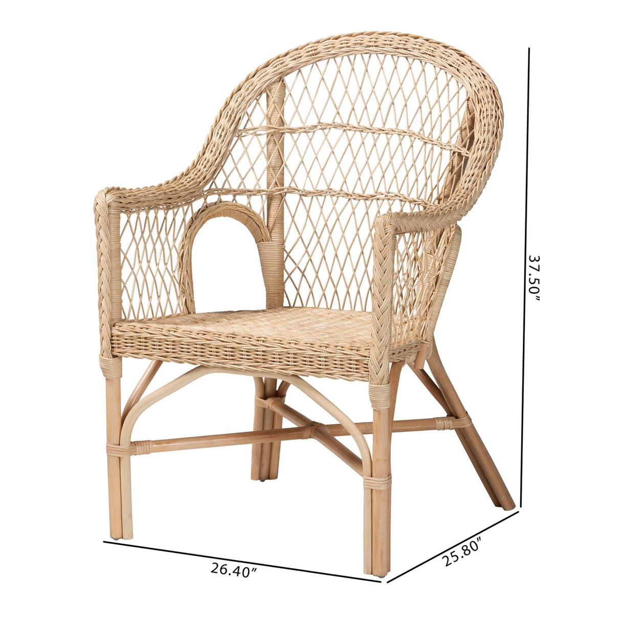 Modern European furniture - Natural Braided Rattan Lounge Chair - www.oroa.com
