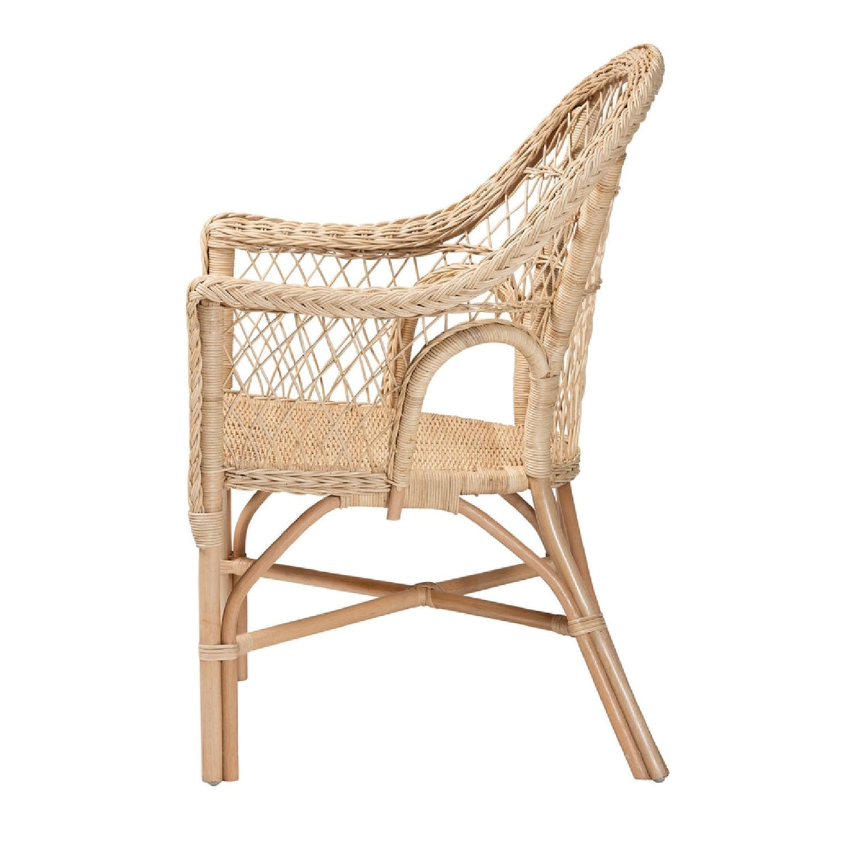 Modern European furniture - Natural Braided Rattan Lounge Chair - www.oroa.com