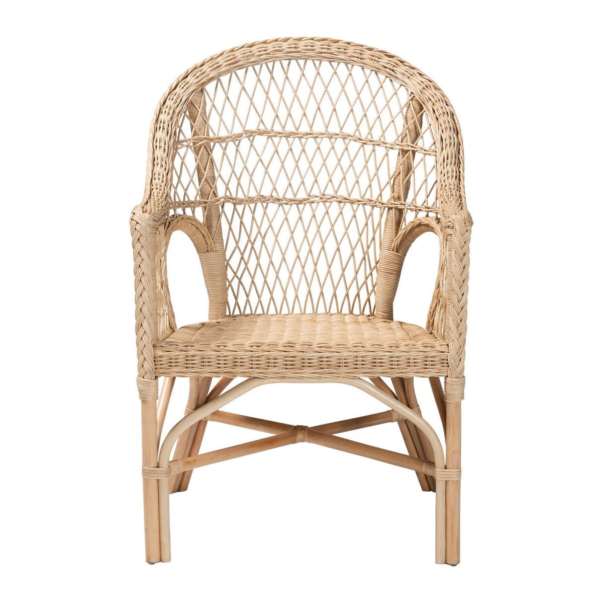 Modern European furniture - Natural Braided Rattan Lounge Chair - www.oroa.com