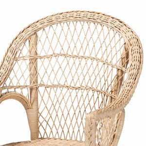 Modern European furniture - Natural Braided Rattan Lounge Chair - www.oroa.com
