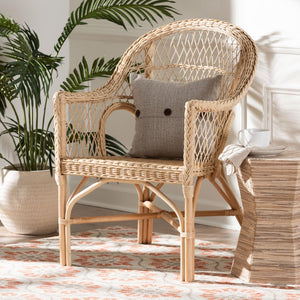 Modern European furniture - Natural Braided Rattan Lounge Chair - www.oroa.com