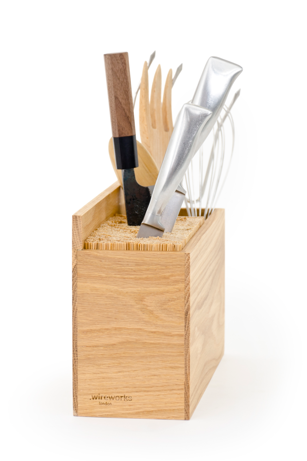 Wooden Rectangular Utensils Holder | Wireworks Block | Oroa.com