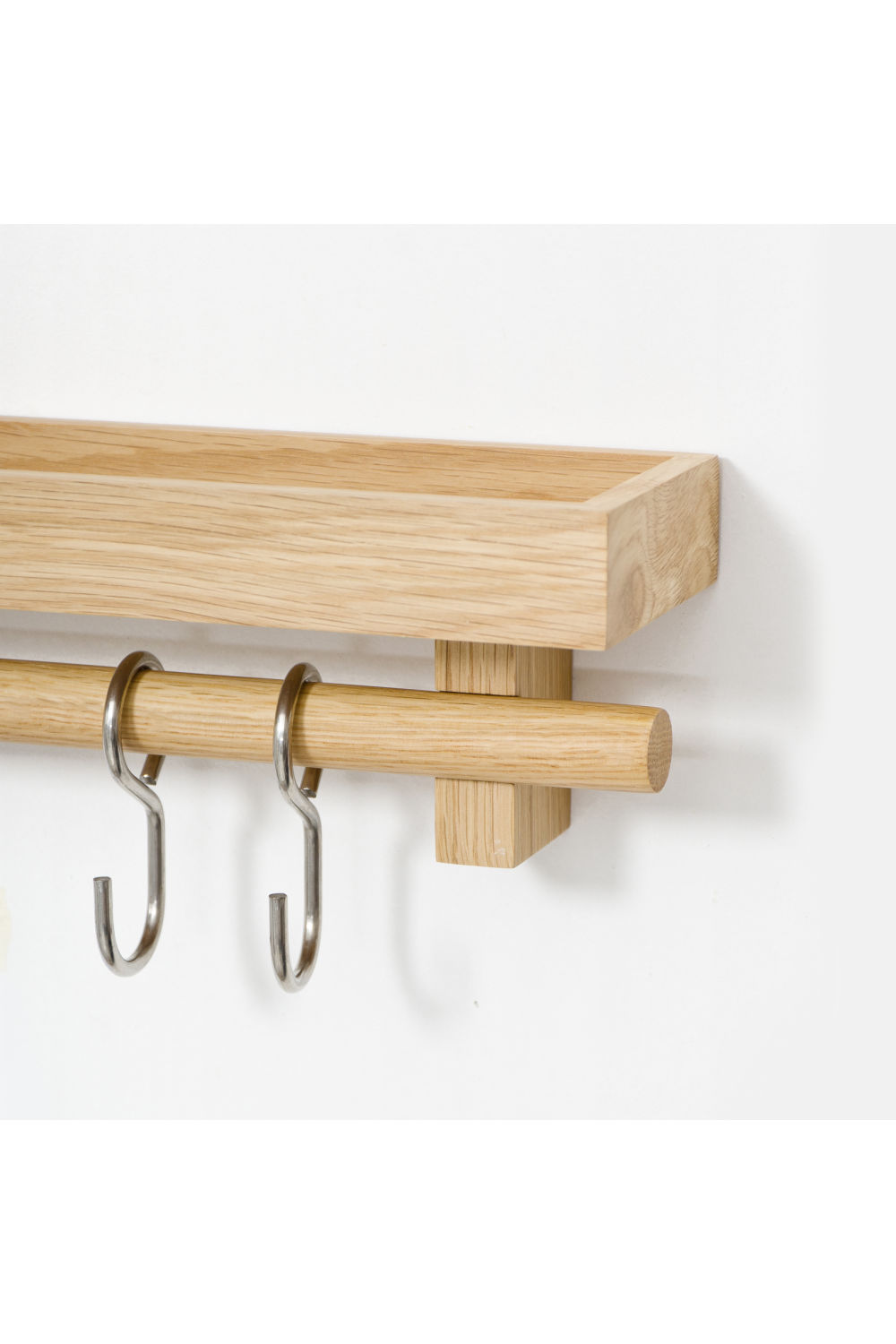 5-Hook Wooden Utensils Shelf | Wireworks | Oroa.com