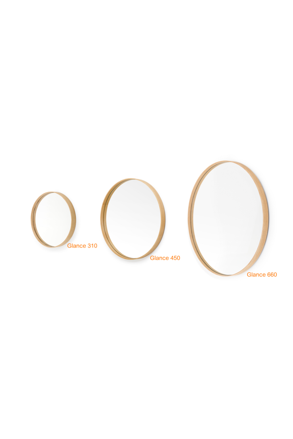 Oak Wooden Round Wall Mirror | Wireworks Glance 310 | Oroa.com