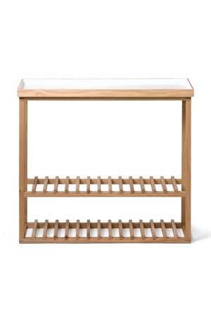 White Rectangular Console Table with Storage | Wireworks Hello | Oroa.com