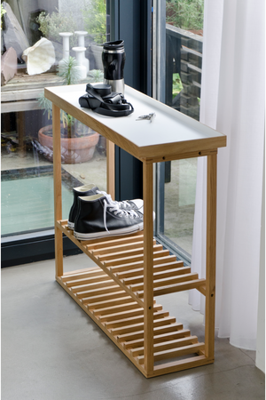 White Rectangular Console Table with Storage | Wireworks Hello | Oroa.com