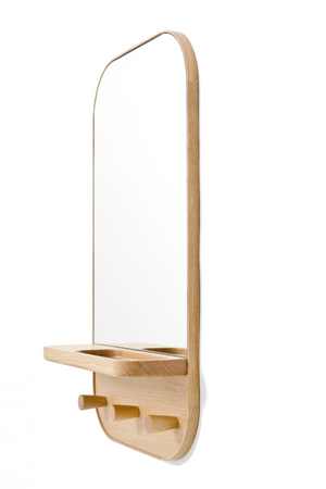 Oak Wooden Wall Storage Mirror | Wireworks Silent | Oroa.com