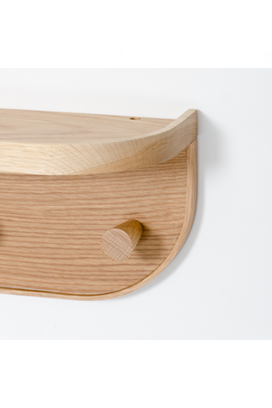 Oak Five-Hook Storage Shelf | Wireworks Nook | Oroa.com