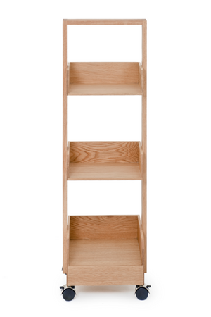 Three-Shelf Wheeled Wood Mini Bookcase | Wireworks Bookie | Oroa.com