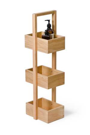 3 Tray Oak Storage Caddy | Wireworks Caddy Mezza