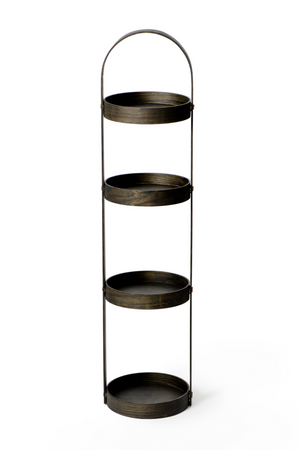 4 Tray Round Oak Storage Caddy | Wireworks Mezza | Oroa.com