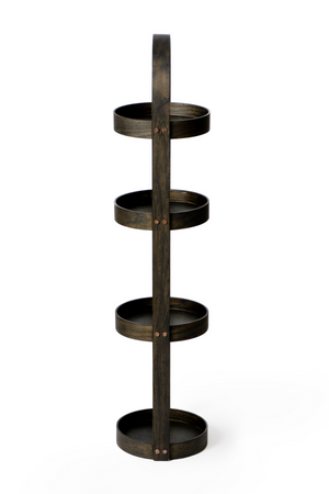 4 Tray Round Oak Storage Caddy | Wireworks Mezza | Oroa.com