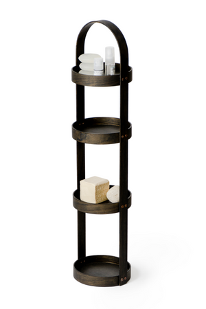 4 Tray Round Oak Storage Caddy | Wireworks Mezza | Oroa.com