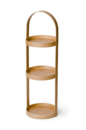 3 Tray Round Oak Storage Caddy | Wireworks Mezza | Oroa.com