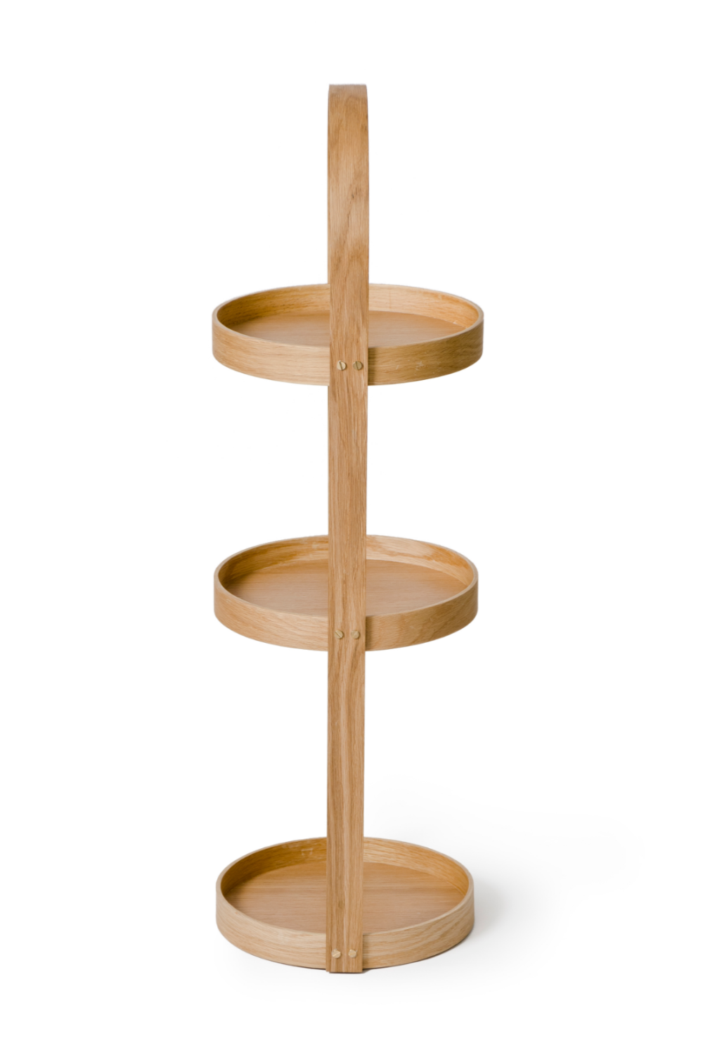 3 Tray Round Oak Storage Caddy | Wireworks Mezza | Oroa.com