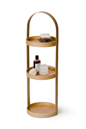 3 Tray Round Oak Storage Caddy | Wireworks Mezza | Oroa.com