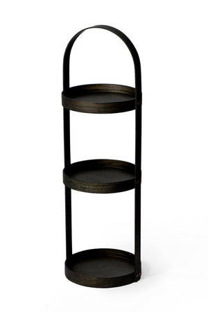3 Tray Round Oak Storage Caddy | Wireworks Mezza | Oroa.com