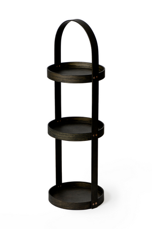 3 Tray Round Oak Storage Caddy | Wireworks Mezza | Oroa.com