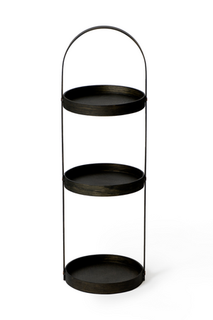 3 Tray Round Oak Storage Caddy | Wireworks Mezza | Oroa.com