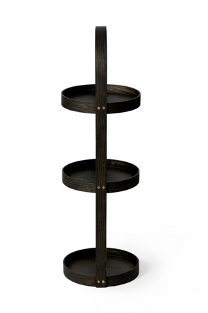 3 Tray Round Oak Storage Caddy | Wireworks Mezza | Oroa.com
