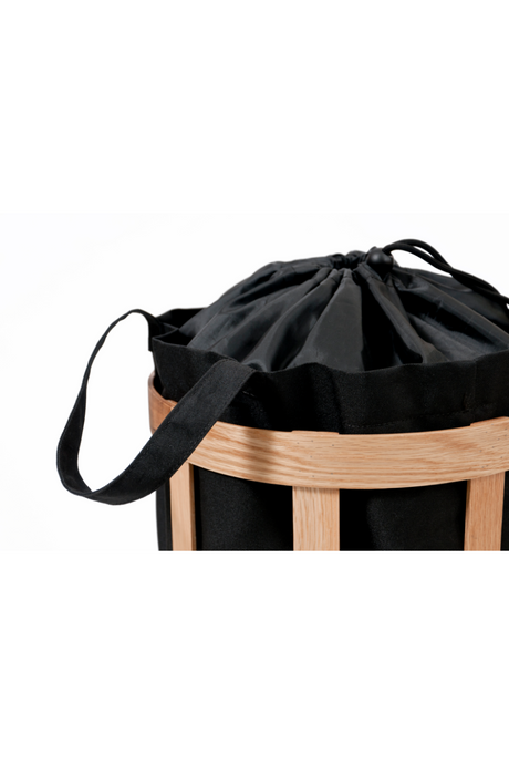 Oak Laundry Basket with Black Bag Insert | Wireworks Cage | Oroa.com