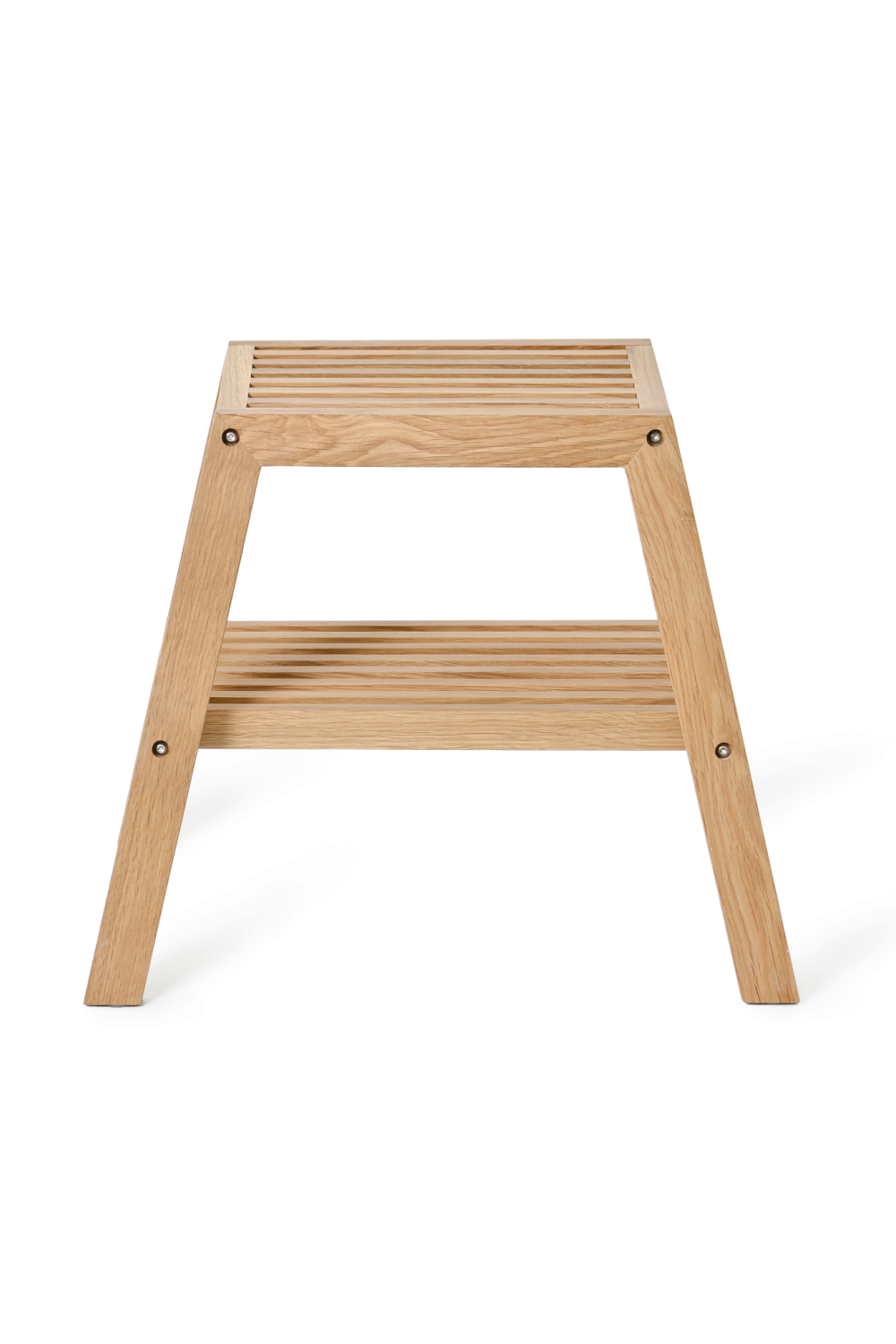 2-Level Oak Step Stool | Wireworks Slatted | Oroa.com