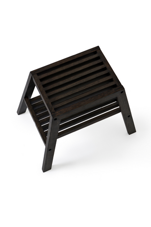 2-Level Oak Step Stool | Wireworks Slatted | Oroa.com