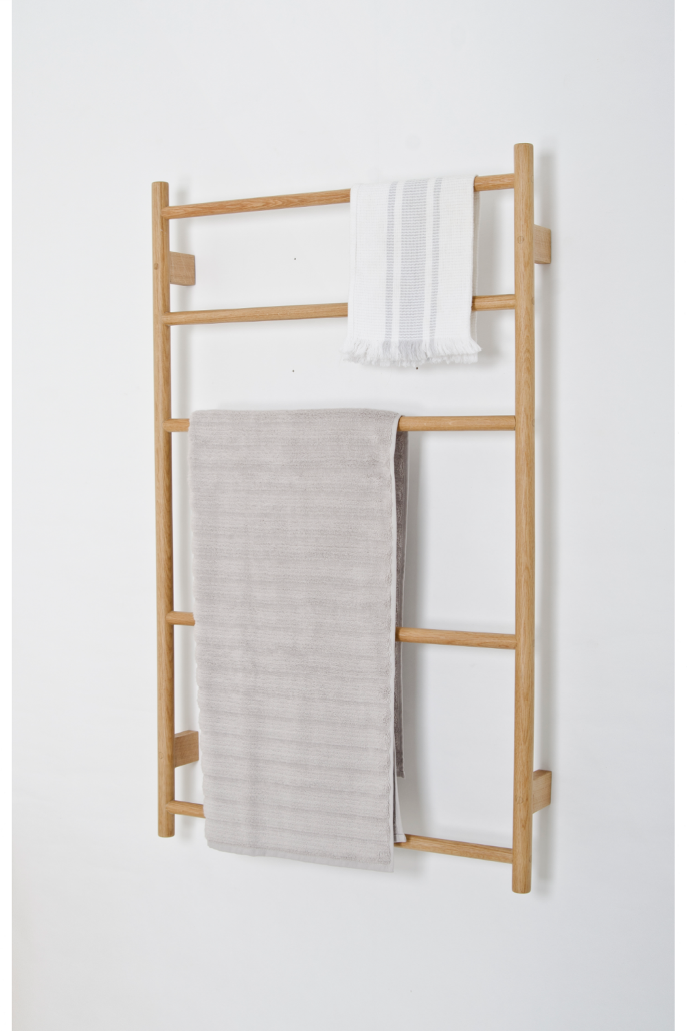5-Bar Oak Wall Mounted Towel Rail | Wireworks Wallbar | Oroa.com