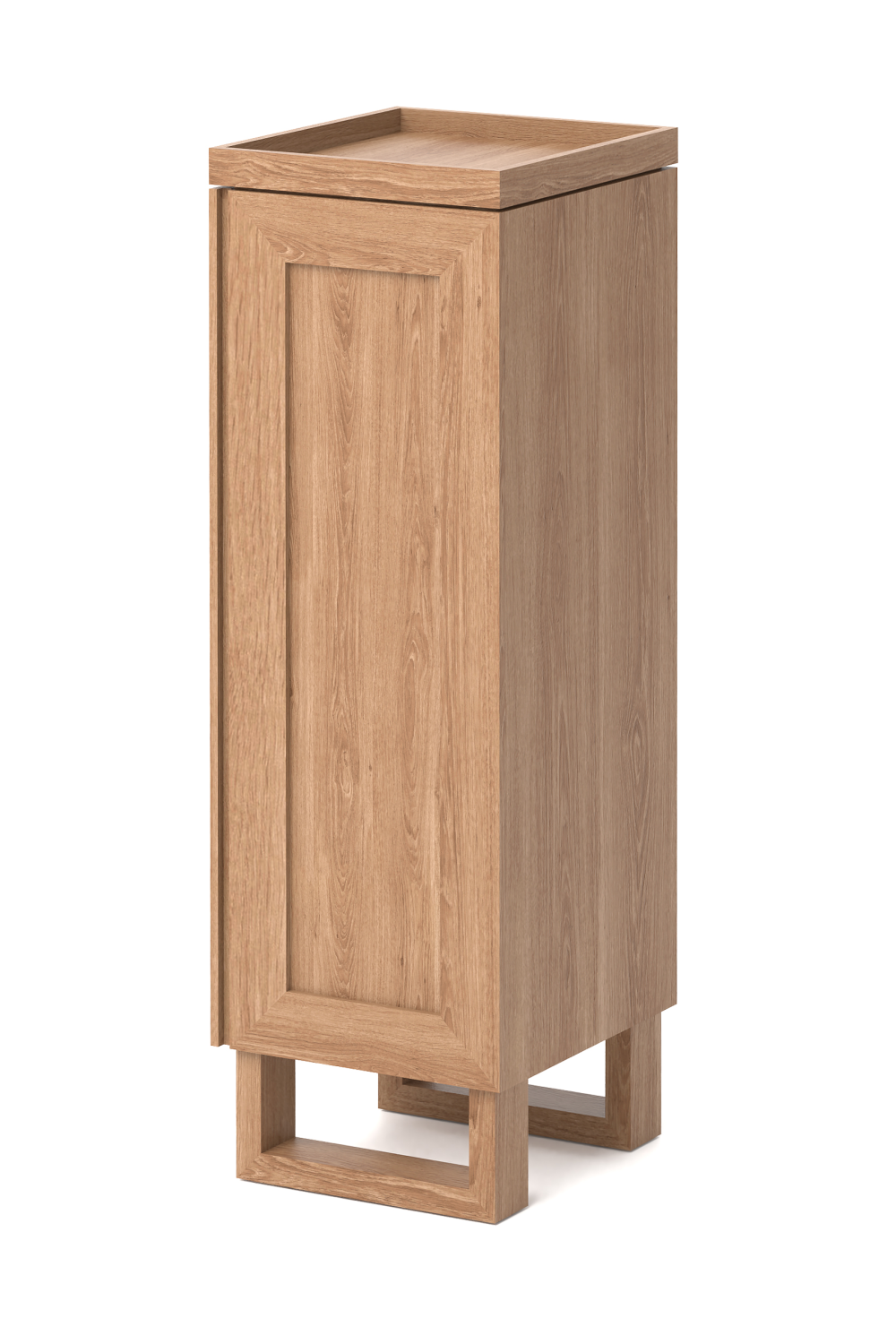 Oak Bathroom Cabinet with Ribbed Glass | Wireworks Tallboy Mezza | Oroa.com